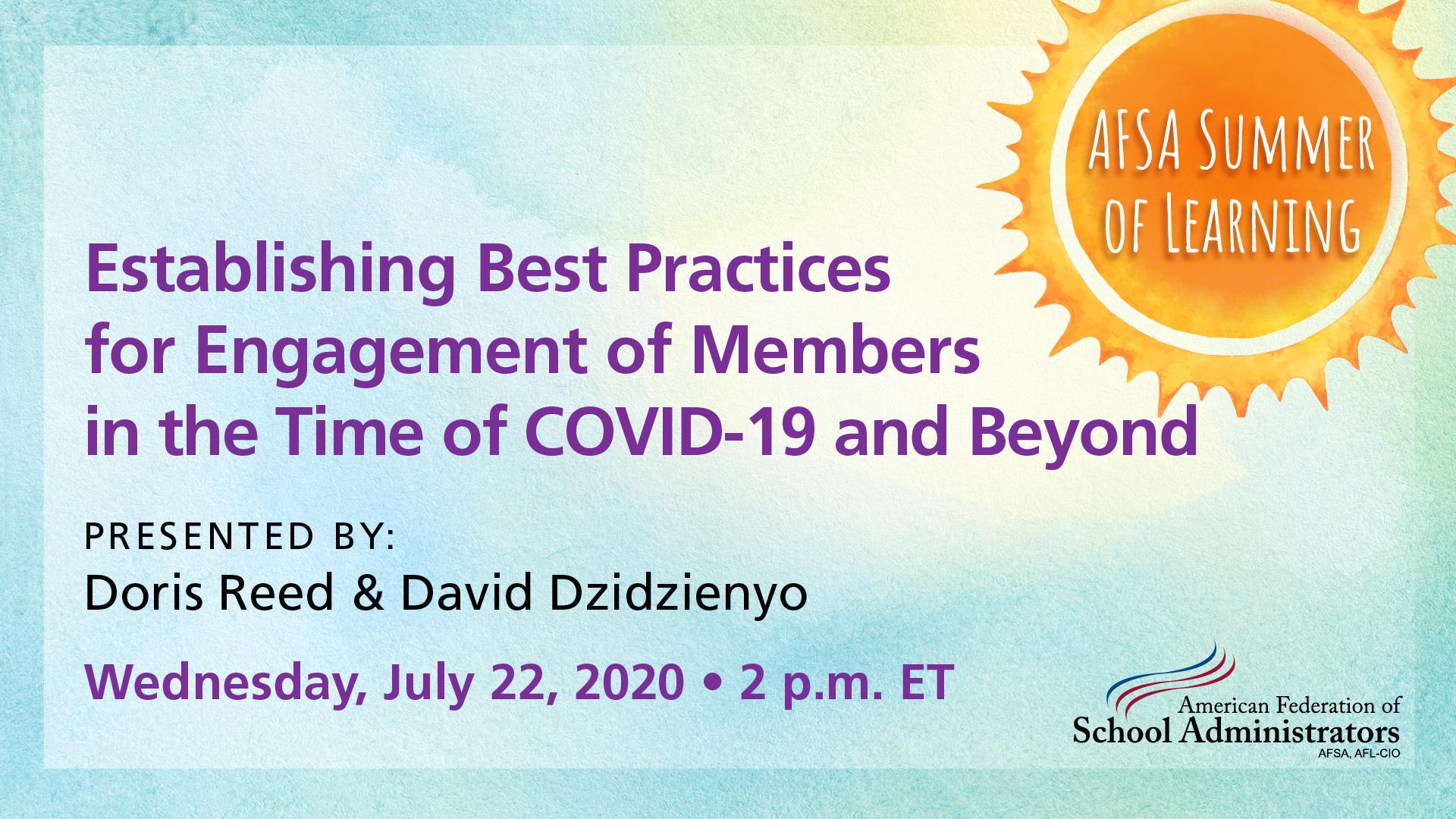 Establishing Best Practices for Continued Engagement of Members in the Time of COVID-19 and Beyond